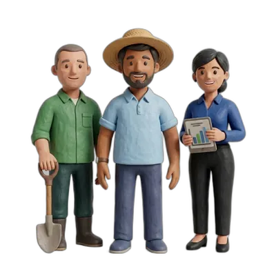 Farmer standing with his team